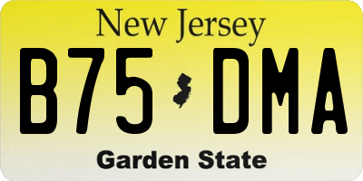 NJ license plate B75DMA