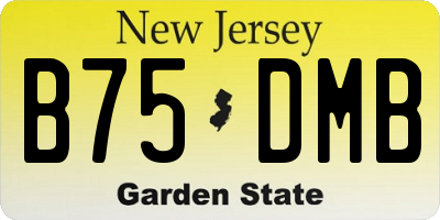 NJ license plate B75DMB