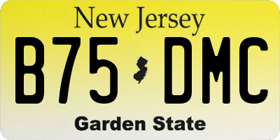 NJ license plate B75DMC