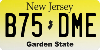 NJ license plate B75DME