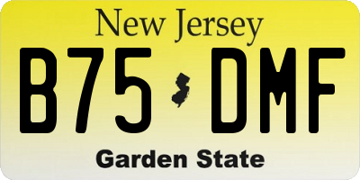 NJ license plate B75DMF