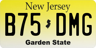 NJ license plate B75DMG