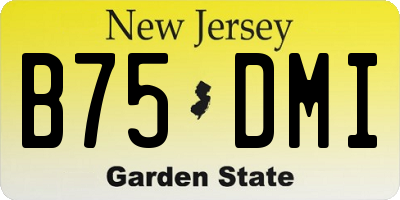NJ license plate B75DMI