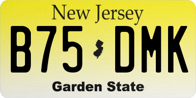 NJ license plate B75DMK
