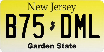 NJ license plate B75DML