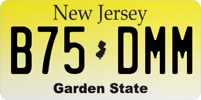 NJ license plate B75DMM