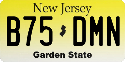 NJ license plate B75DMN