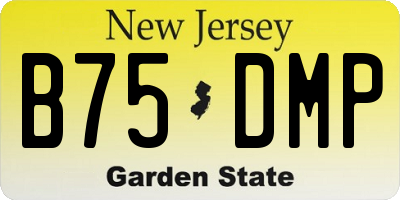 NJ license plate B75DMP