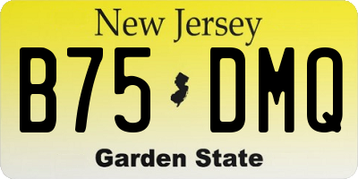 NJ license plate B75DMQ