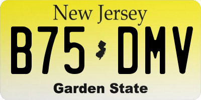 NJ license plate B75DMV