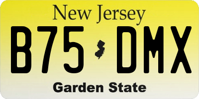 NJ license plate B75DMX