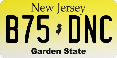 NJ license plate B75DNC