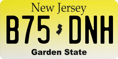 NJ license plate B75DNH