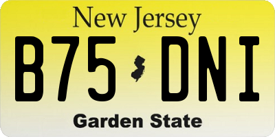 NJ license plate B75DNI