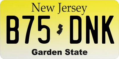 NJ license plate B75DNK