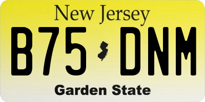 NJ license plate B75DNM