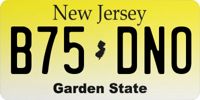 NJ license plate B75DNO
