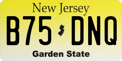 NJ license plate B75DNQ