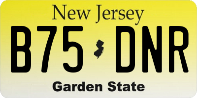 NJ license plate B75DNR