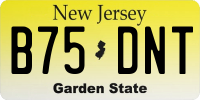 NJ license plate B75DNT