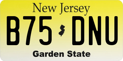 NJ license plate B75DNU