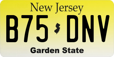NJ license plate B75DNV