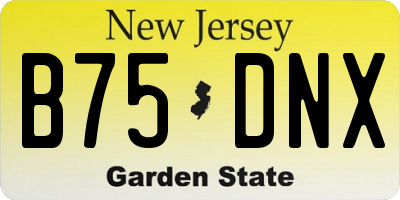 NJ license plate B75DNX