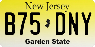 NJ license plate B75DNY