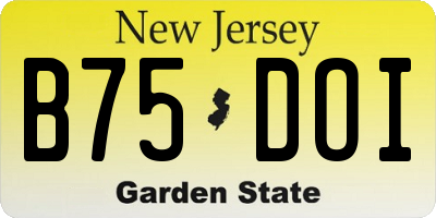 NJ license plate B75DOI
