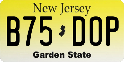 NJ license plate B75DOP