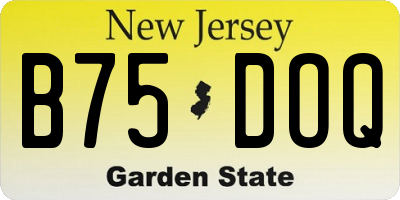 NJ license plate B75DOQ