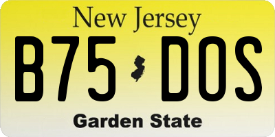 NJ license plate B75DOS