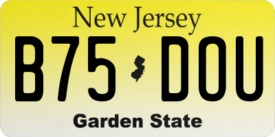 NJ license plate B75DOU