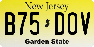 NJ license plate B75DOV