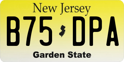 NJ license plate B75DPA