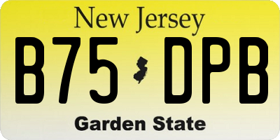 NJ license plate B75DPB