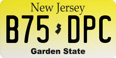 NJ license plate B75DPC