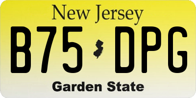 NJ license plate B75DPG