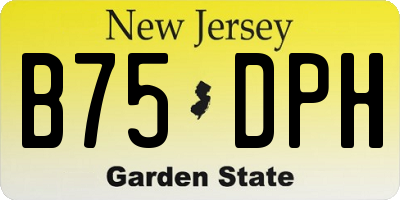 NJ license plate B75DPH