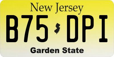 NJ license plate B75DPI