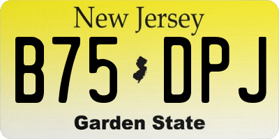 NJ license plate B75DPJ