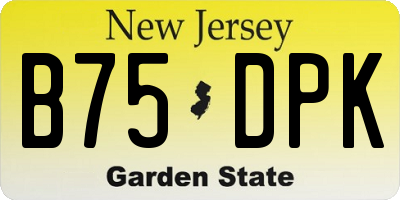 NJ license plate B75DPK