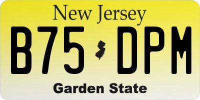 NJ license plate B75DPM