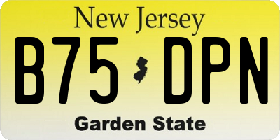 NJ license plate B75DPN
