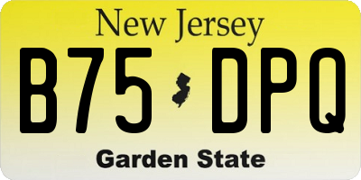 NJ license plate B75DPQ