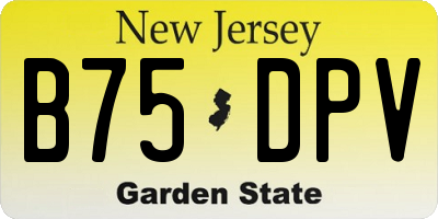 NJ license plate B75DPV