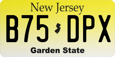 NJ license plate B75DPX