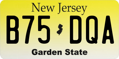 NJ license plate B75DQA