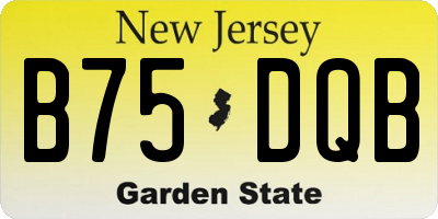 NJ license plate B75DQB