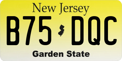 NJ license plate B75DQC